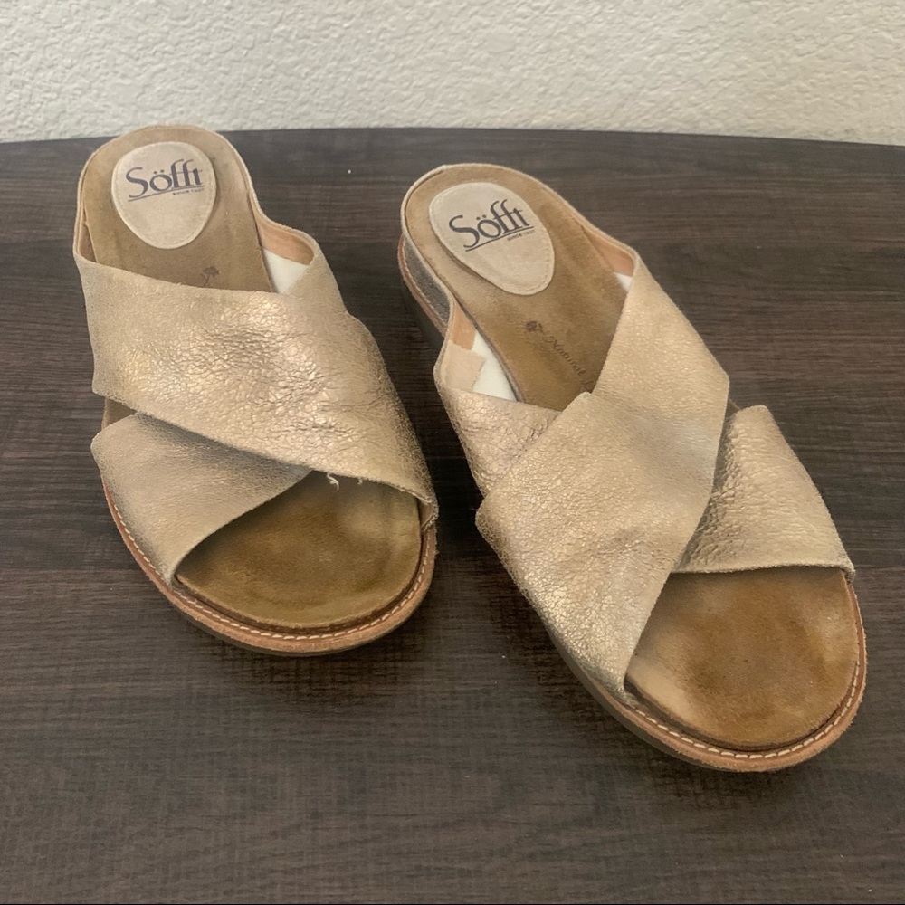 Sofft Brylee cork footbed Italian leather sandal size 8